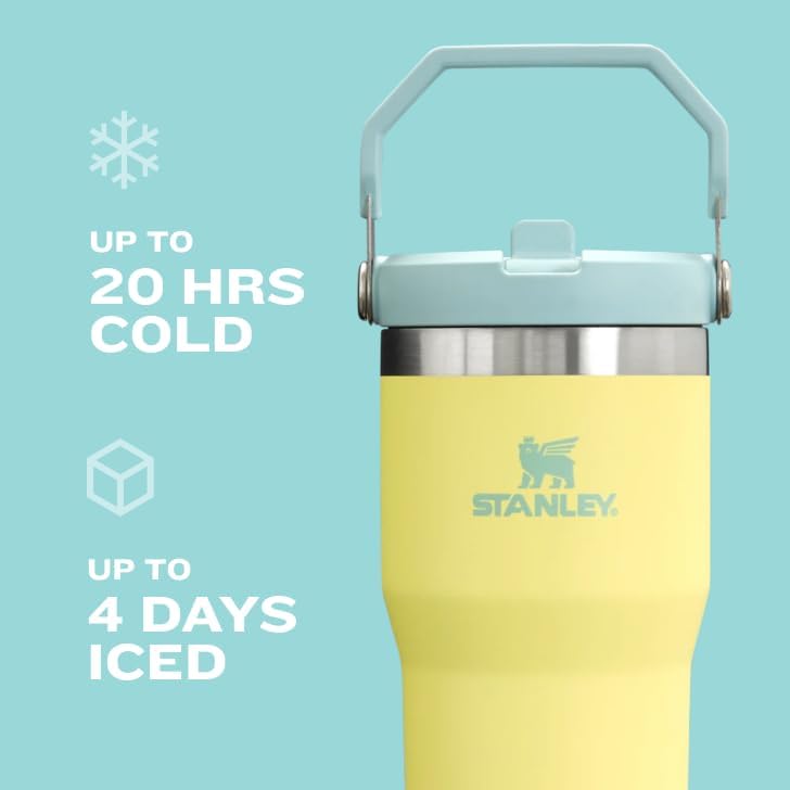 Stanley IceFlow Tumbler with Straw – Stainless Steel, Vacuum Insulated, Leak-Resistant, Rose Quartz