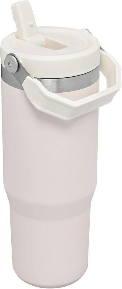 Stanley IceFlow Tumbler with Straw – Stainless Steel, Vacuum Insulated, Leak-Resistant, Rose Quartz