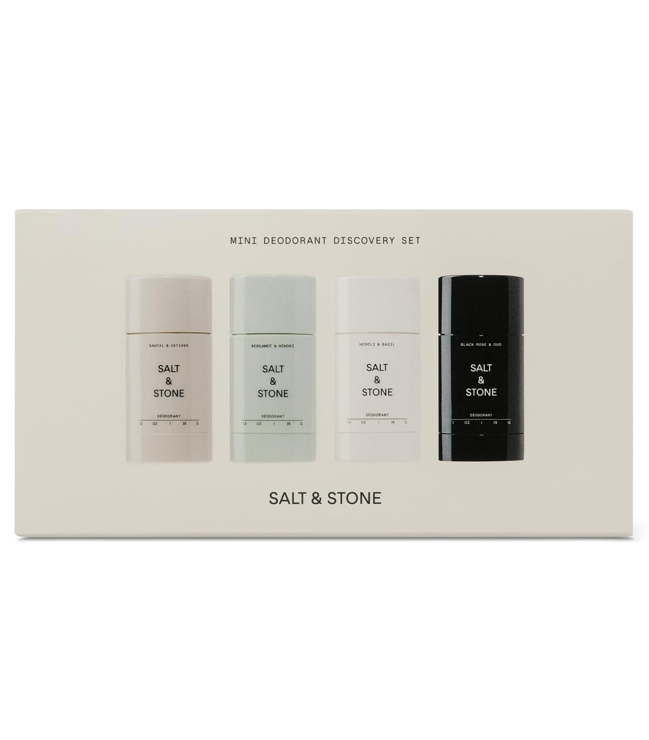 SALT & STONE Aluminum Free Deodorant – Mini Discovery Set, Extra Strength 48HR Protection for Men & Women