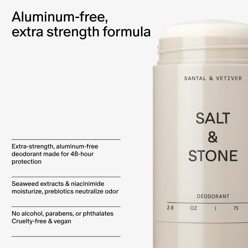 SALT & STONE Aluminum Free Deodorant – Mini Discovery Set, Extra Strength 48HR Protection for Men & Women