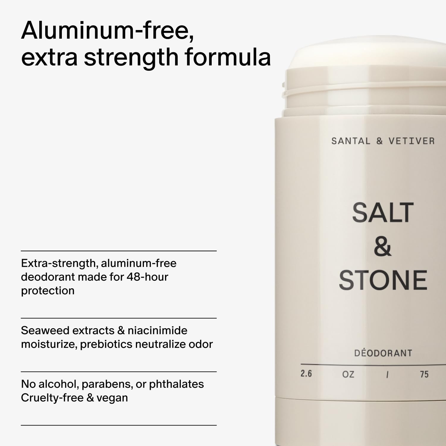 SALT & STONE Aluminum Free Deodorant – Mini Discovery Set, Extra Strength 48HR Protection for Men & Women