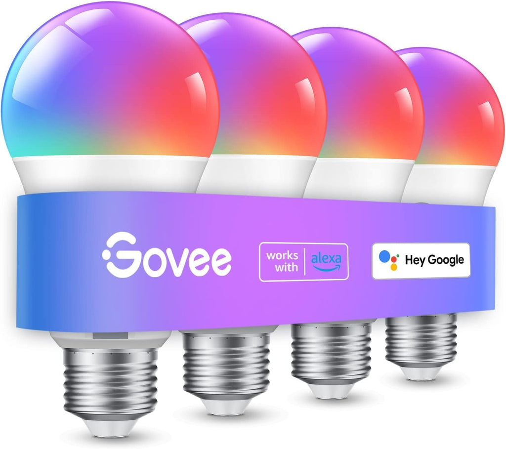 Govee Smart Light Bulbs, WiFi & Bluetooth LED Bulbs, RGBWW Color Changing, Works with Alexa & Google Assistant, 4 Pack - Quality Prime Hub