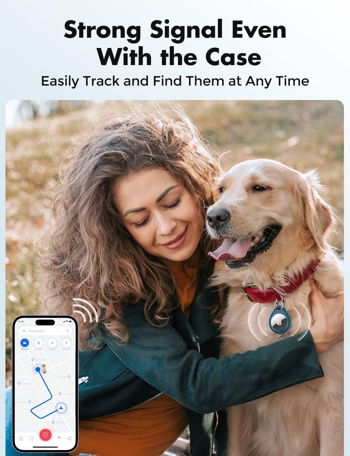 UNBREAKcable AirTag Holder 4 Pack – Waterproof TPU Protective Case with Metal Keychain, Secure Fit for Keys, Pets, Luggage & Backpacks