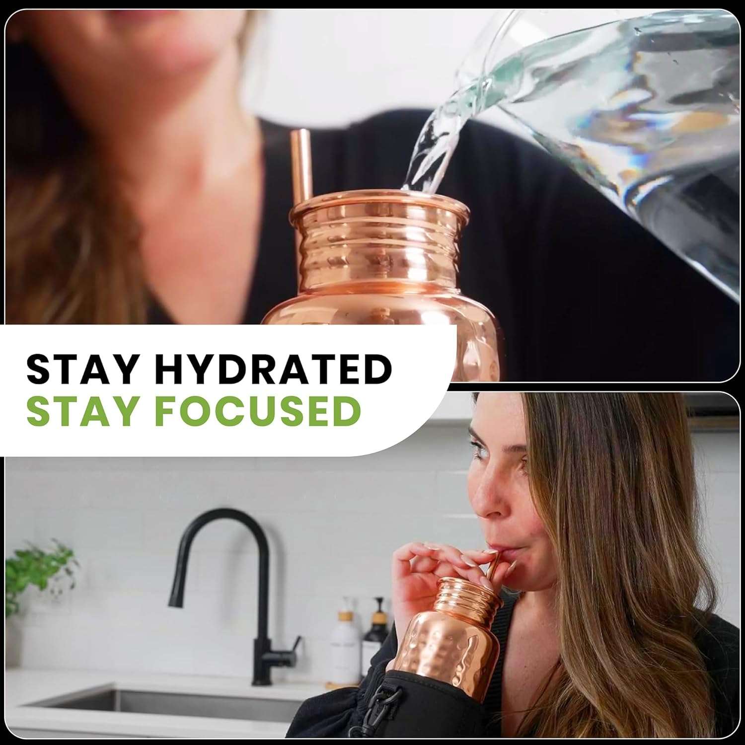 Copper Water Bottle – 100% Pure Hammered Copper Tumbler with Leak-Proof Lid, Sleeve & Straw, 32oz - Quality Prime Hub