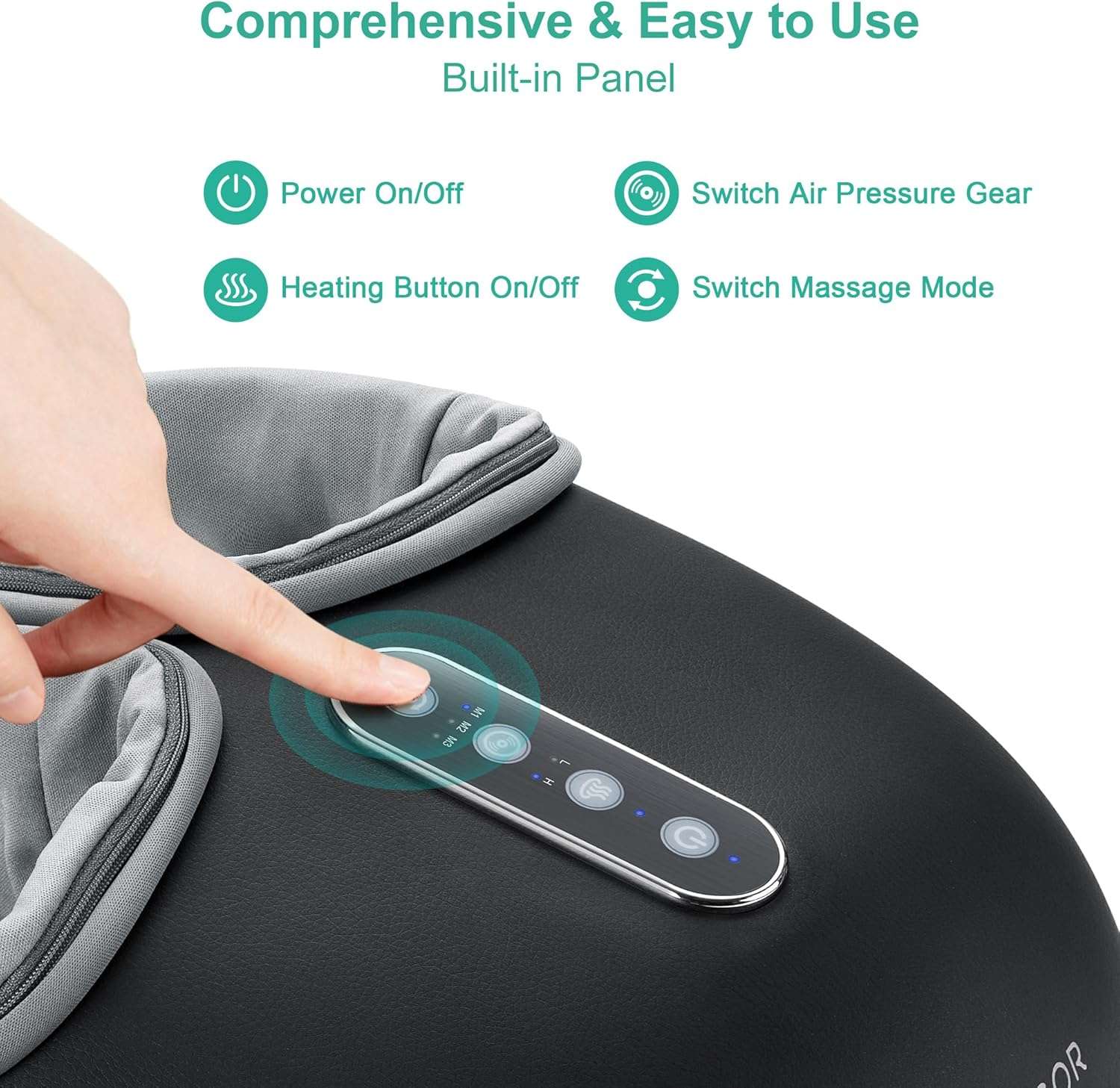 Medcursor Foot Massager with Heat – Deep Kneading Therapy for Plantar Fasciitis & Tired Feet, Multi-Level Settings, Fits up to Size 13