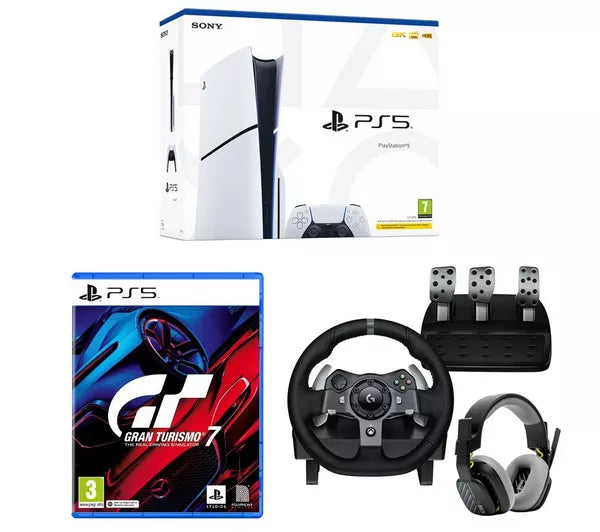PS5 Racing Bundle – Gran Turismo 7 + Logitech G920 Wheel + ASTRO A10 Headset