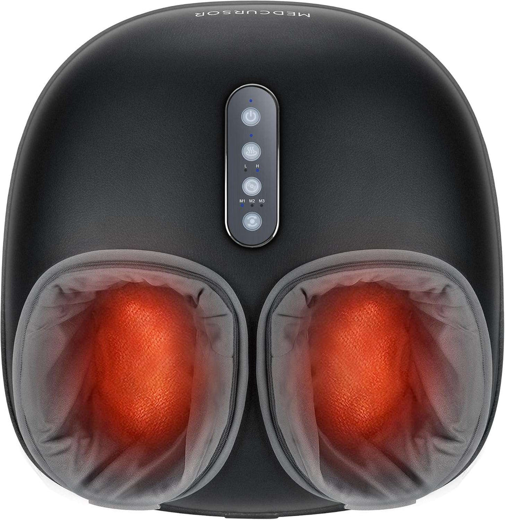 Medcursor Foot Massager with Heat – Deep Kneading Therapy for Plantar Fasciitis & Tired Feet, Multi-Level Settings, Fits up to Size 13