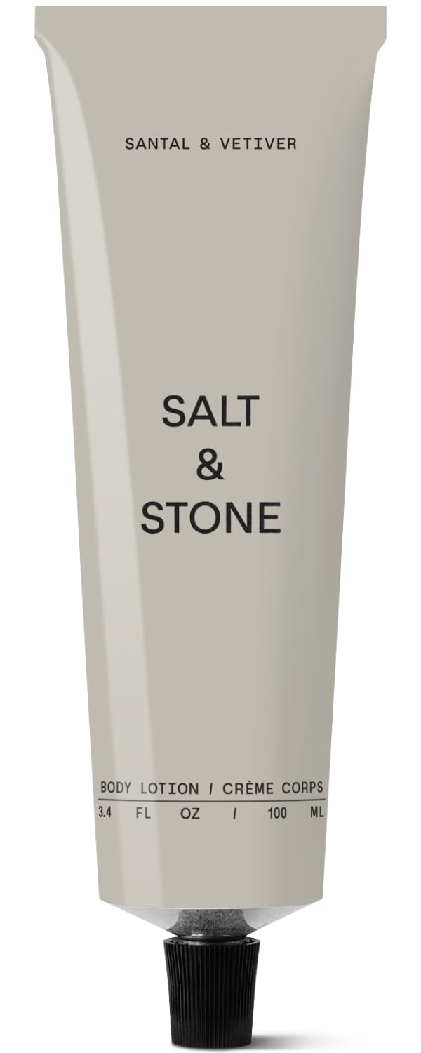 Salt & Stone Body Lotion – Hydrating Vegan Moisturizer for Men & Women, Fast-Absorbing, Santal & Vetiver (100ml)